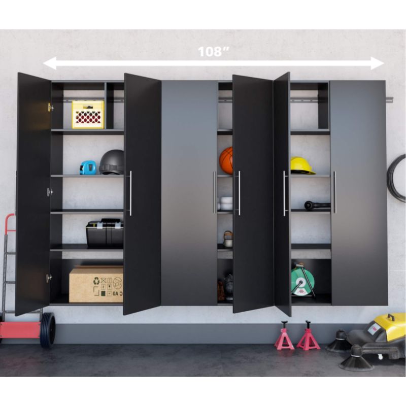 Prepac HangUps Mounted Storage Cabinet Set E, Assorted Colours, 20 x 108 x 72-in, 3-pc